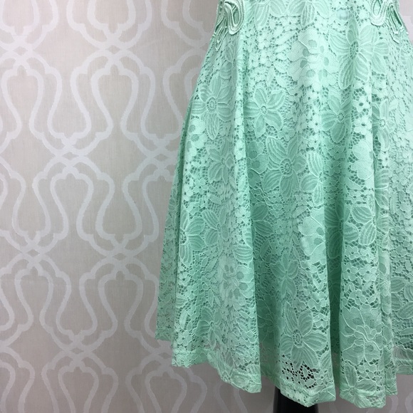 *CLEARANCE* Mint Crochet Sweetheart Mini Dress - Picture 6 of 8